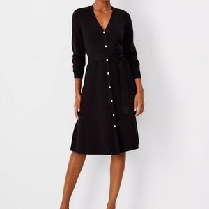 Ann Taylor Black Knit Midi Dress - Size Small
